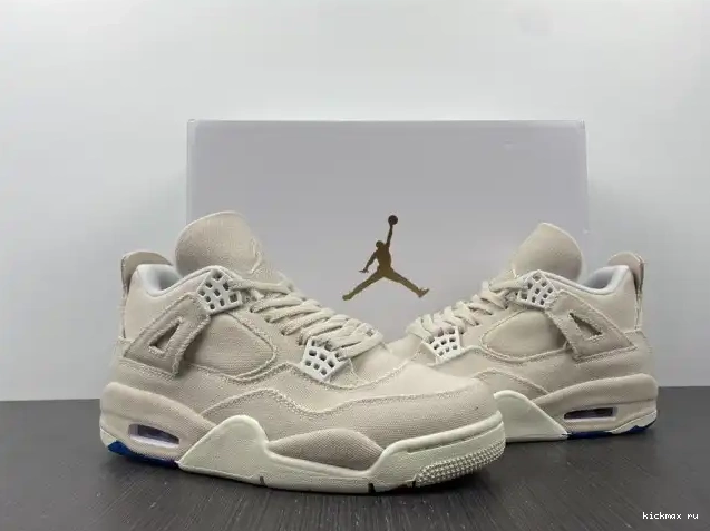 Cheap MAX Retro Canvas Jordan 4 DQ4909-100 Blank (W) 0601